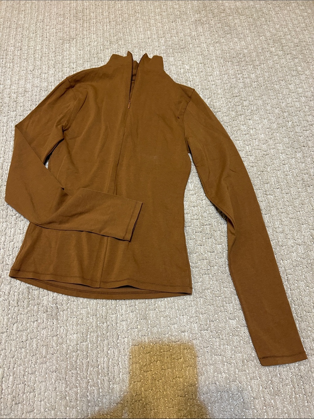 Skims Cotton jersey turtleneck zip NWOT Medium
